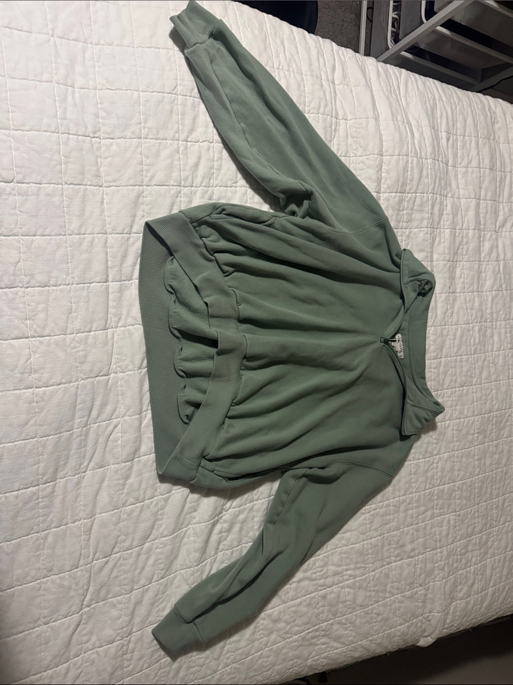 Aeropostale Sage Green Ruffle Hem Pullover Hoodie